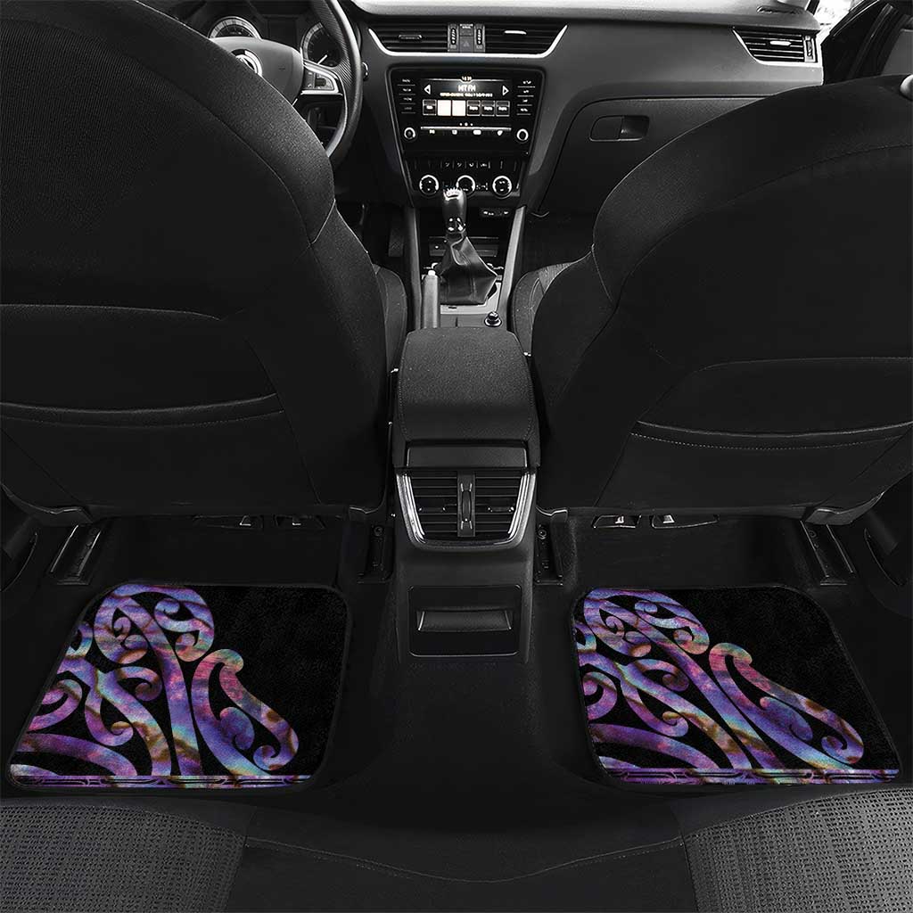 Personalised New Zealand Darts Car Mats Ngutukaka Manaia Taniko Luxury Purple LT14 Set 2pcs - Back Purple - Polynesian Pride