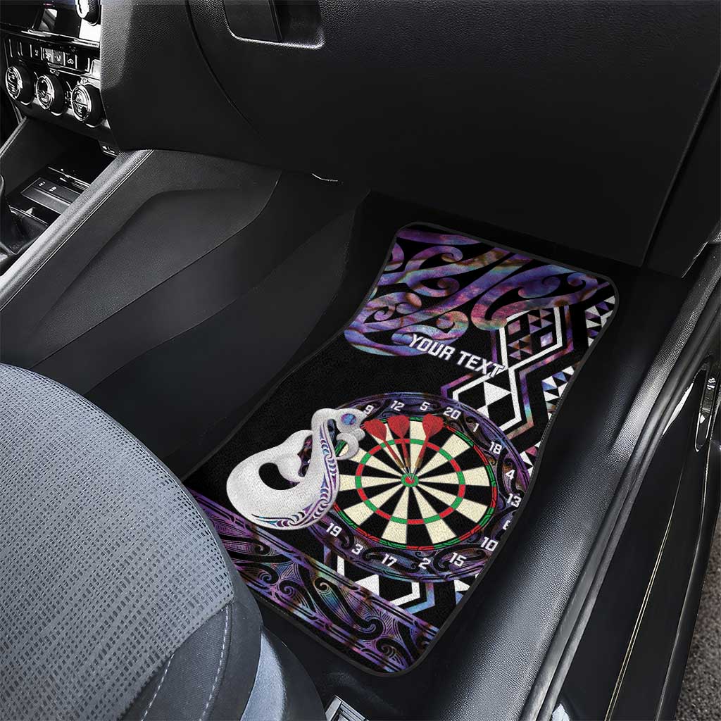 Personalised New Zealand Darts Car Mats Ngutukaka Manaia Taniko Luxury Purple LT14 - Polynesian Pride