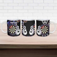 Personalised New Zealand Darts Ceramic Mug Ngutukaka Manaia Taniko Luxury Purple - Polynesian Pride