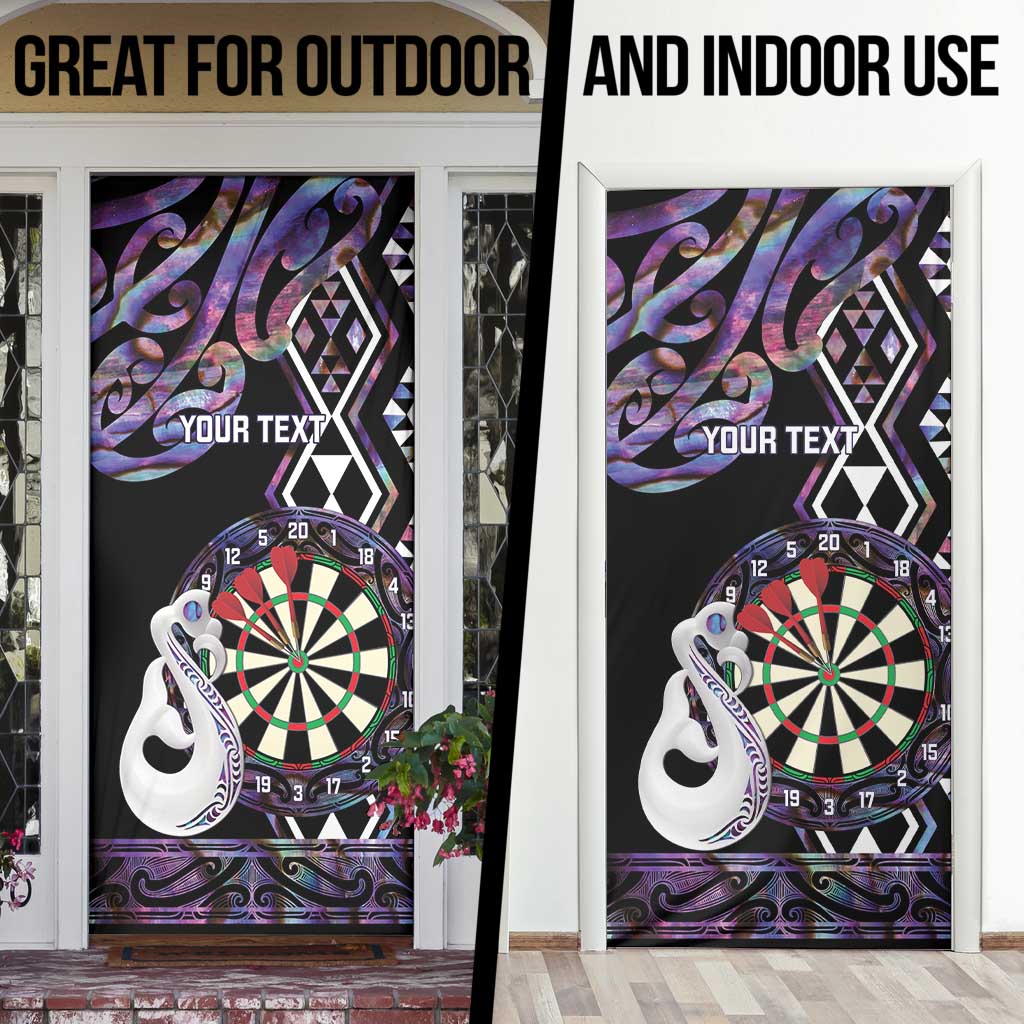 Personalised New Zealand Darts Door Cover Ngutukaka Manaia Taniko Luxury Purple - Polynesian Pride