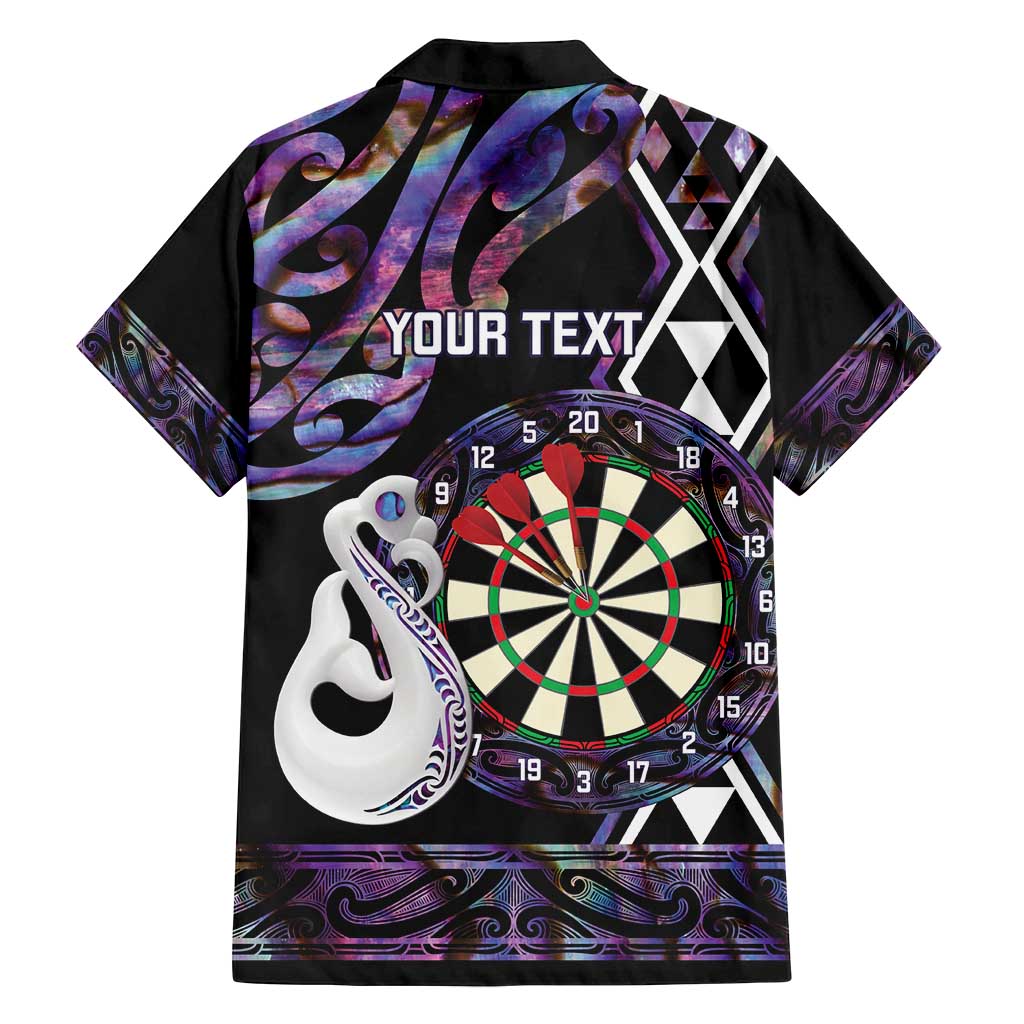 Personalised New Zealand Darts Family Matching Puletasi and Hawaiian Shirt Ngutukaka Manaia Taniko Luxury Purple - Polynesian Pride