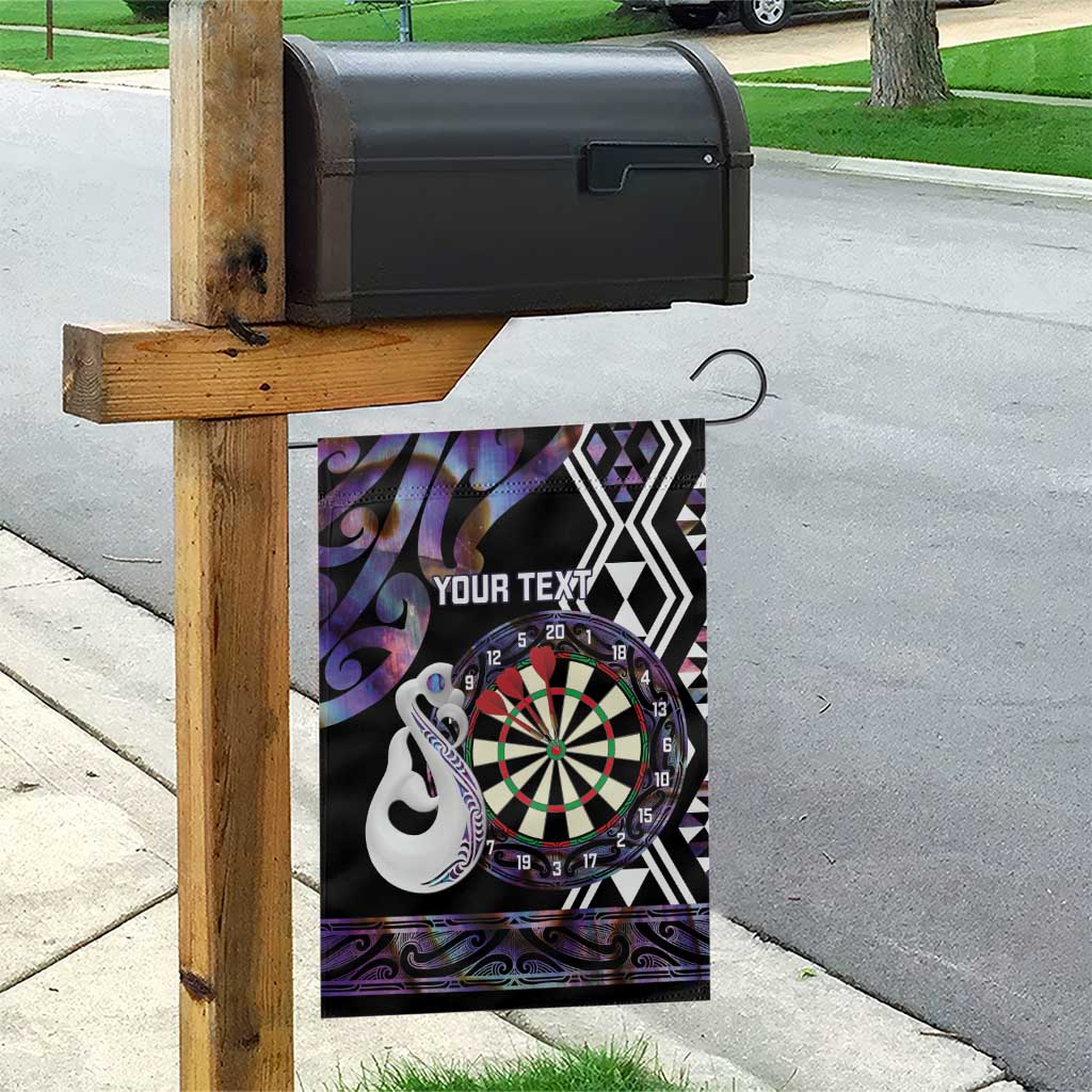 Personalised New Zealand Darts Garden Flag Ngutukaka Manaia Taniko Luxury Purple - Polynesian Pride