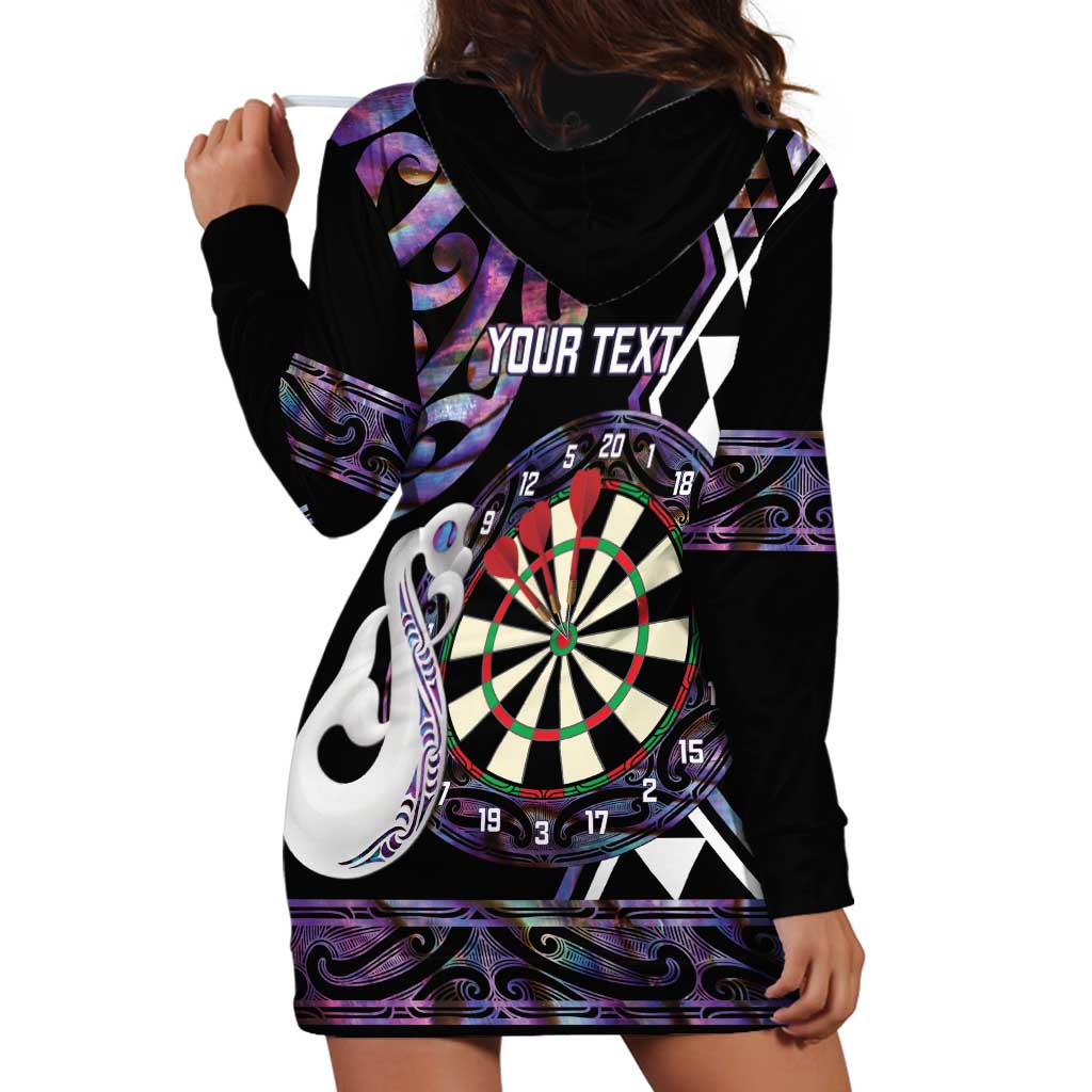 Personalised New Zealand Darts Hoodie Dress Ngutukaka Manaia Taniko Luxury Purple - Polynesian Pride