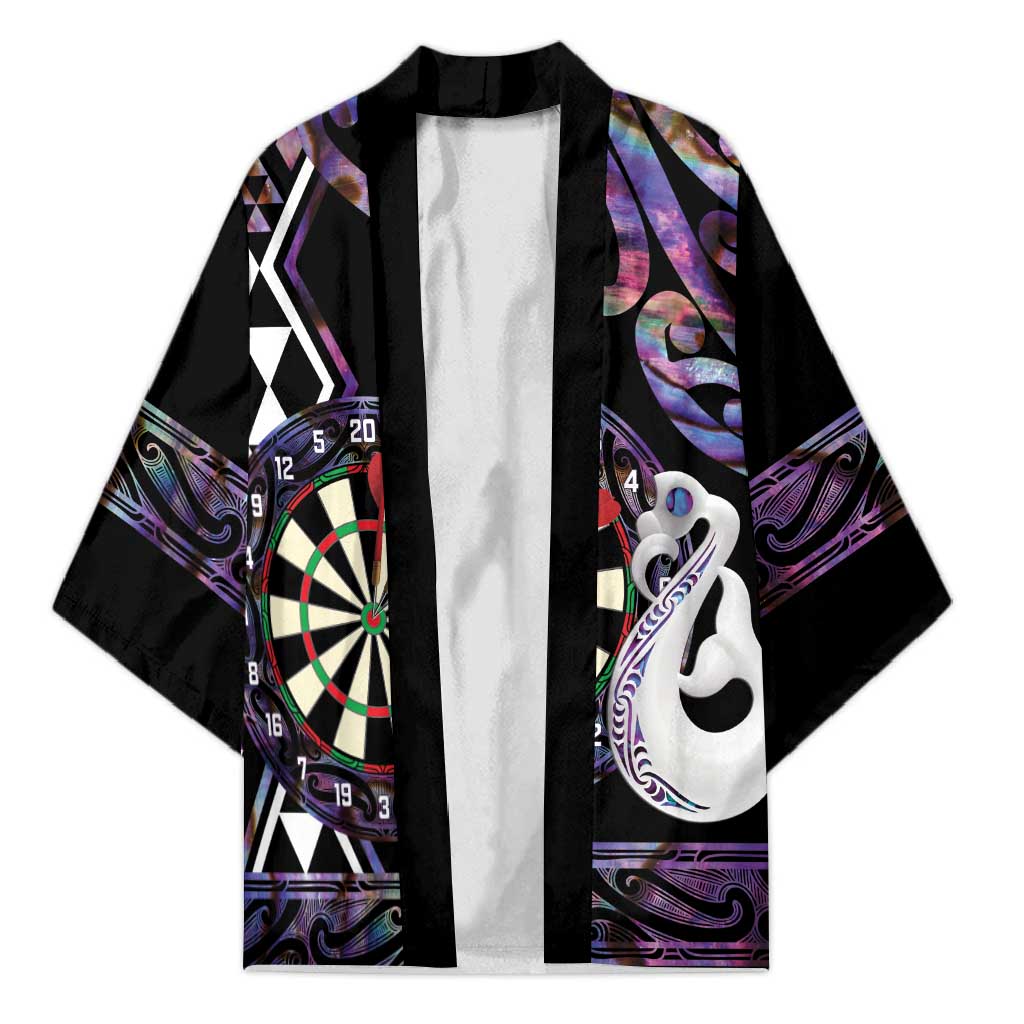 Personalised New Zealand Darts Kimono Ngutukaka Manaia Taniko Luxury Purple - Polynesian Pride
