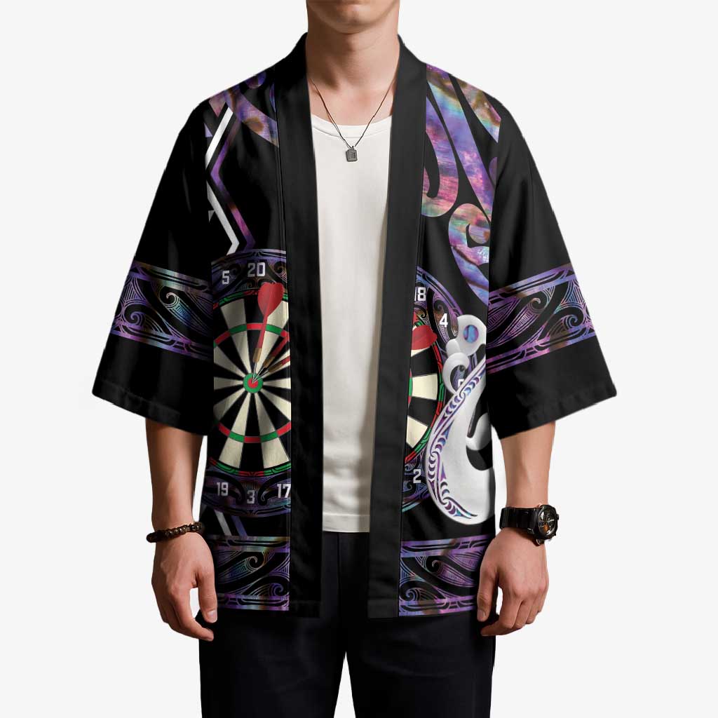 Personalised New Zealand Darts Kimono Ngutukaka Manaia Taniko Luxury Purple - Polynesian Pride