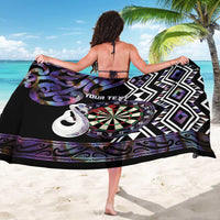 Personalised New Zealand Darts Sarong Ngutukaka Manaia Taniko Luxury Purple LT14 - Polynesian Pride