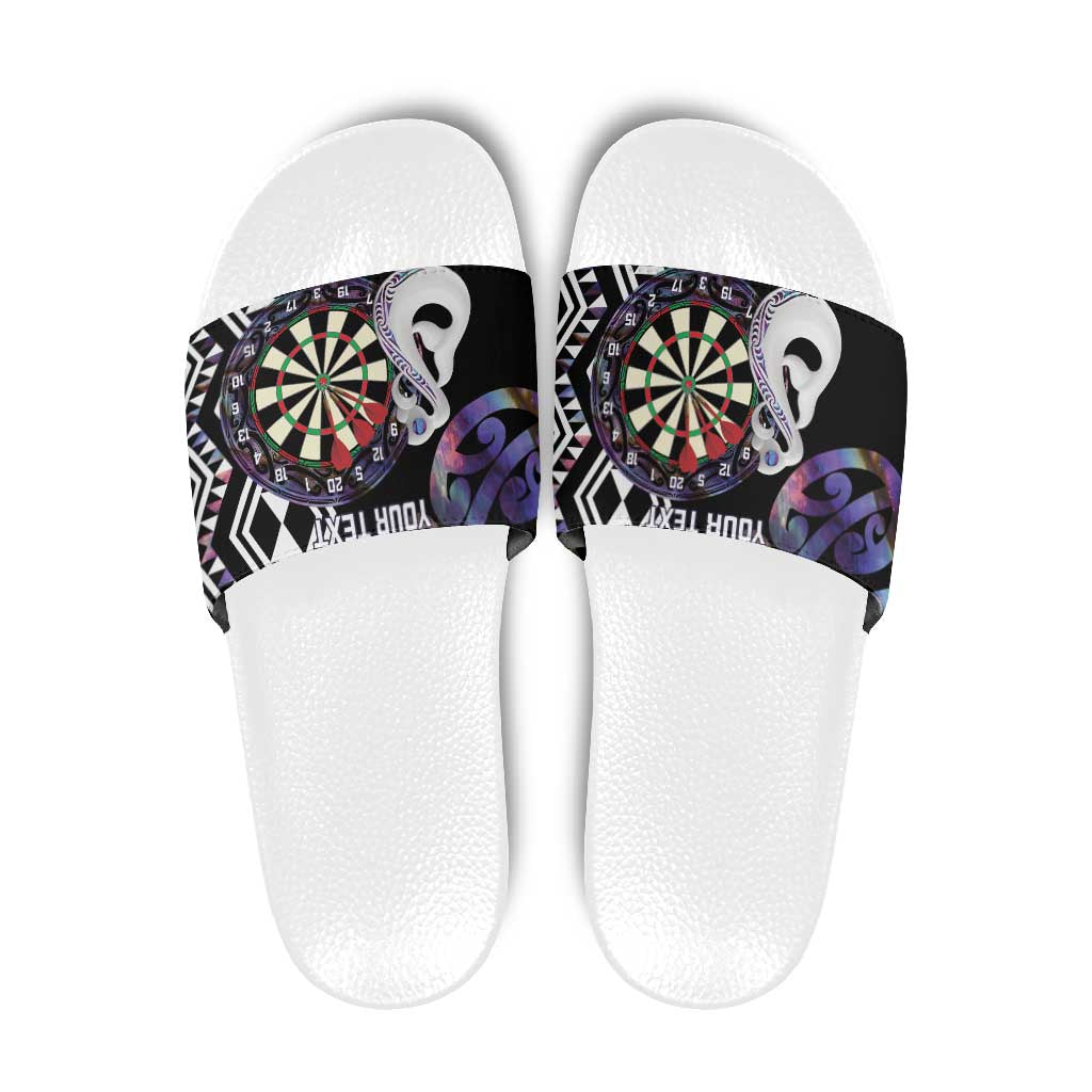 Personalised New Zealand Darts Slide Sandals Ngutukaka Manaia Taniko Luxury Purple LT14 Purple - Polynesian Pride