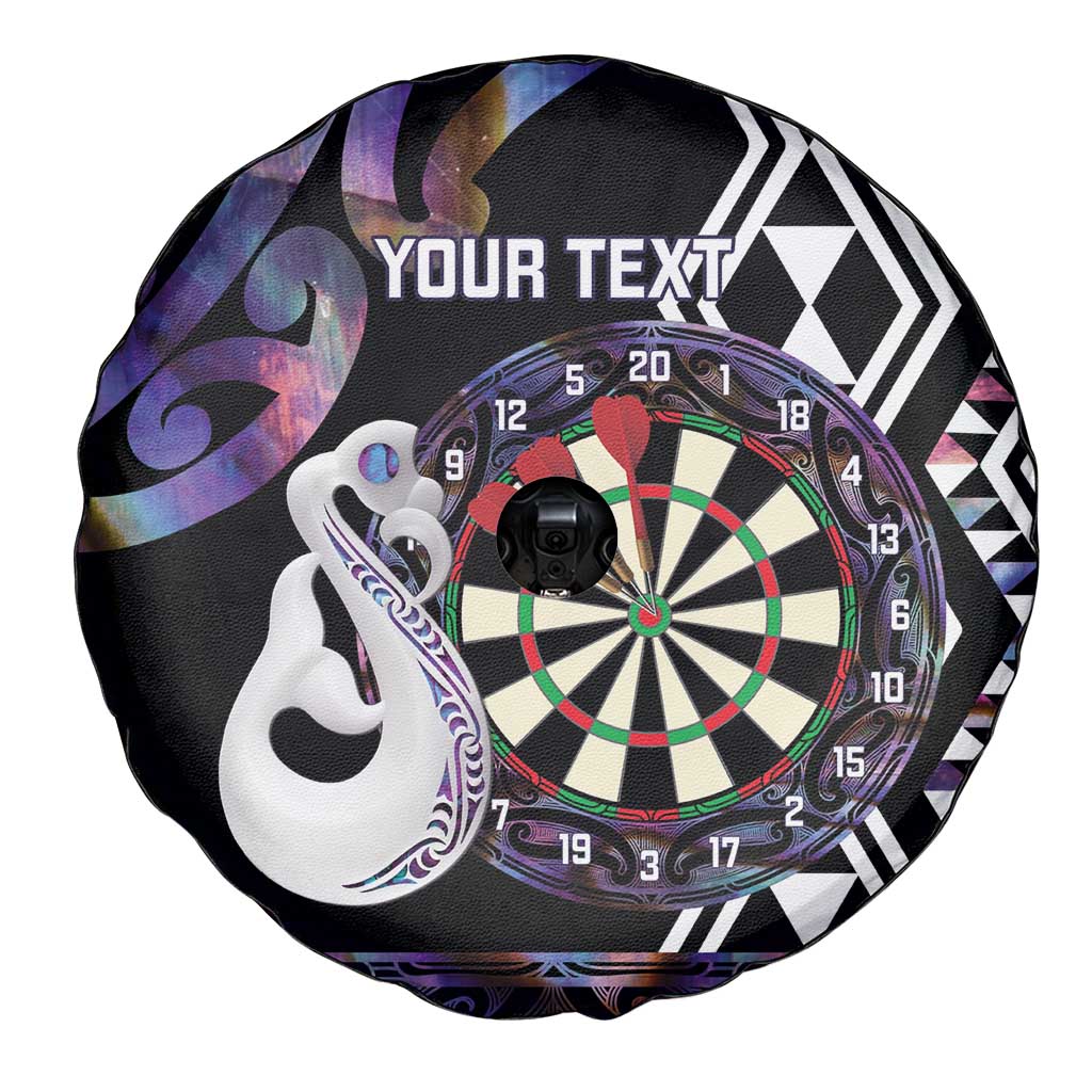 Personalised New Zealand Darts Spare Tire Cover Ngutukaka Manaia Taniko Luxury Purple - Polynesian Pride