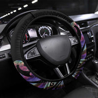 New Zealand Darts Steering Wheel Cover Ngutukaka Manaia Taniko Luxury Purple - Polynesian Pride