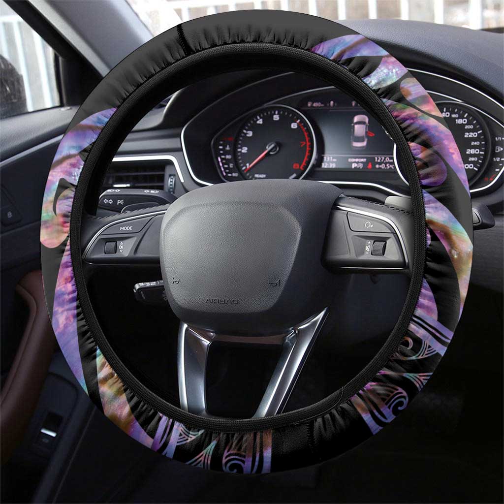 New Zealand Darts Steering Wheel Cover Ngutukaka Manaia Taniko Luxury Purple - Polynesian Pride