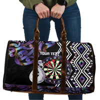 Personalised New Zealand Darts Travel Bag Ngutukaka Manaia Taniko Luxury Purple - Polynesian Pride