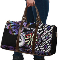 Personalised New Zealand Darts Travel Bag Ngutukaka Manaia Taniko Luxury Purple - Polynesian Pride