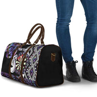 Personalised New Zealand Darts Travel Bag Ngutukaka Manaia Taniko Luxury Purple - Polynesian Pride