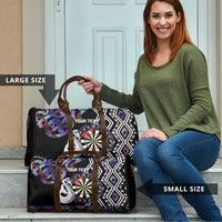 Personalised New Zealand Darts Travel Bag Ngutukaka Manaia Taniko Luxury Purple - Polynesian Pride