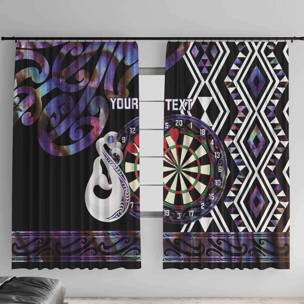 Personalised New Zealand Darts Window Curtain Ngutukaka Manaia Taniko Luxury Purple LT14 With Hooks Purple - Polynesian Pride