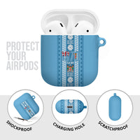 Fiji Day 1970 AirPods Case For Fiji Ever Fiji Tapa Pattern Blue LT14 - Polynesian Pride