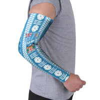 Fiji Day 1970 Arm Sleeves For Fiji Ever Fiji Tapa Pattern Blue LT14 - Polynesian Pride