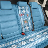 Fiji Day 1970 Back Car Seat Cover For Fiji Ever Fiji Tapa Pattern Blue LT14 - Polynesian Pride