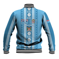 Fiji Day 1970 Baseball Jacket For Fiji Ever Fiji Tapa Pattern Blue LT14 - Polynesian Pride