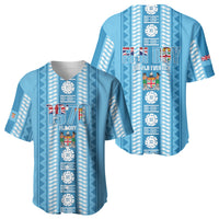 Fiji Day 1970 Baseball Jersey For Fiji Ever Fiji Tapa Pattern Blue LT14 - Polynesian Pride