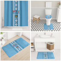 Fiji Day 1970 Bathroom Set For Fiji Ever Fiji Tapa Pattern Blue LT14 - Polynesian Pride