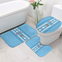 Fiji Day 1970 Bathroom Set For Fiji Ever Fiji Tapa Pattern Blue LT14 - Polynesian Pride