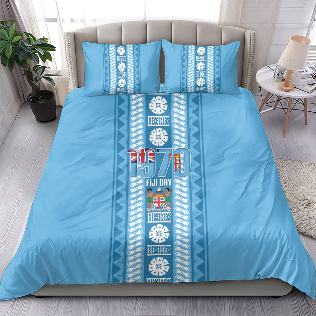 Fiji Day 1970 Bedding Set For Fiji Ever Fiji Tapa Pattern Blue LT14 - Polynesian Pride