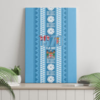 Fiji Day 1970 Canvas Wall Art For Fiji Ever Fiji Tapa Pattern Blue LT14 - Polynesian Pride