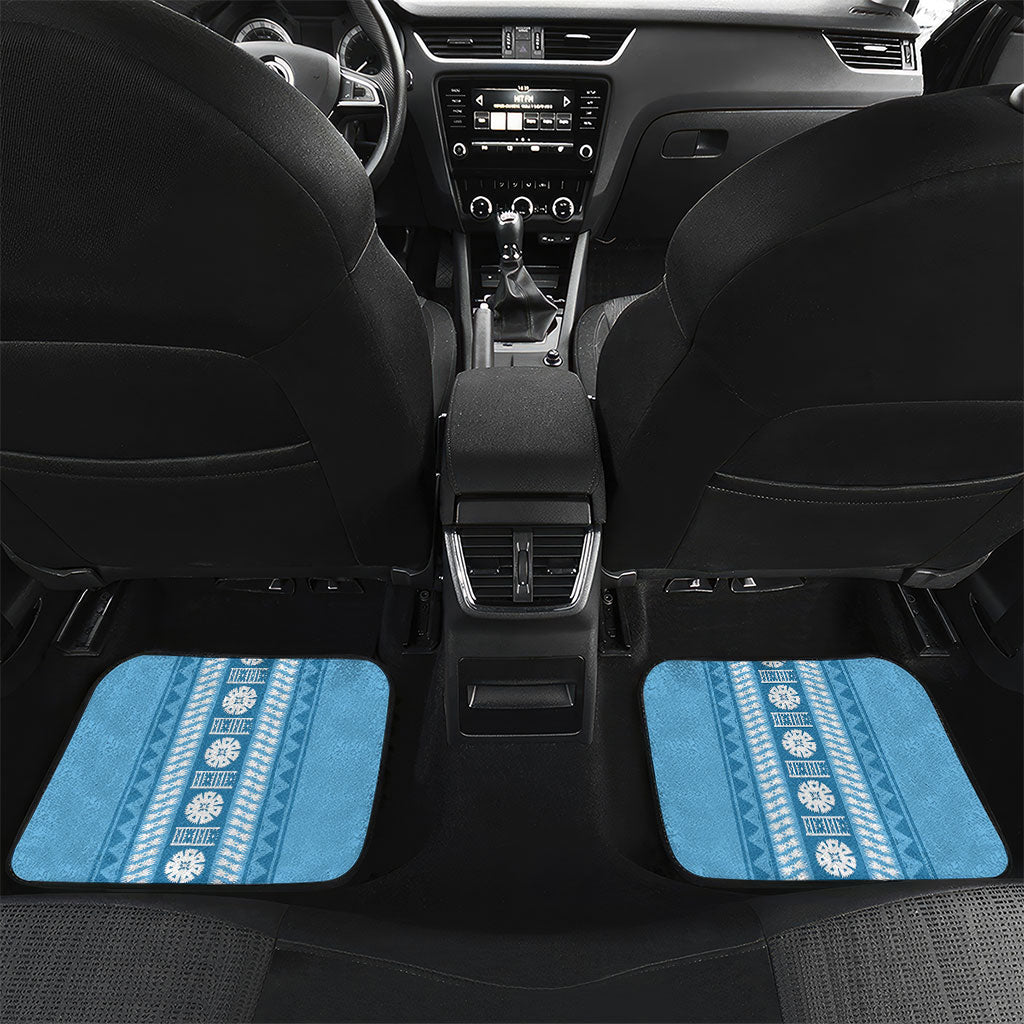 Fiji Day 1970 Car Mats For Fiji Ever Fiji Tapa Pattern Blue LT14 Set 2pcs - Back Blue - Polynesian Pride