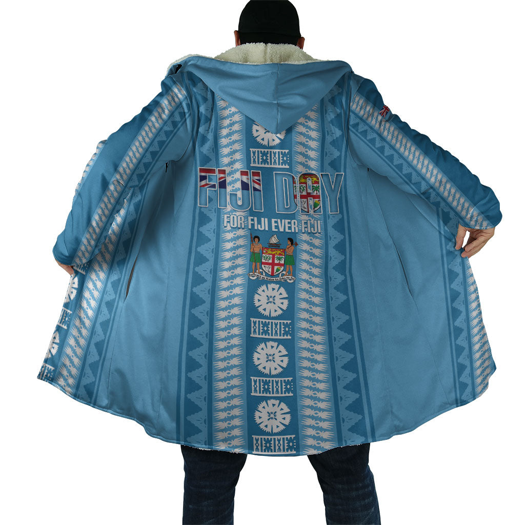 Fiji Day 1970 Cloak For Fiji Ever Fiji Tapa Pattern Blue LT14 - Polynesian Pride