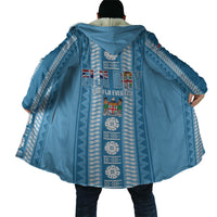 Fiji Day 1970 Cloak For Fiji Ever Fiji Tapa Pattern Blue LT14 - Polynesian Pride