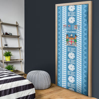 Fiji Day 1970 Door Cover For Fiji Ever Fiji Tapa Pattern Blue LT14 - Polynesian Pride