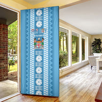 Fiji Day 1970 Door Cover For Fiji Ever Fiji Tapa Pattern Blue LT14 - Polynesian Pride