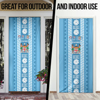 Fiji Day 1970 Door Cover For Fiji Ever Fiji Tapa Pattern Blue LT14 - Polynesian Pride