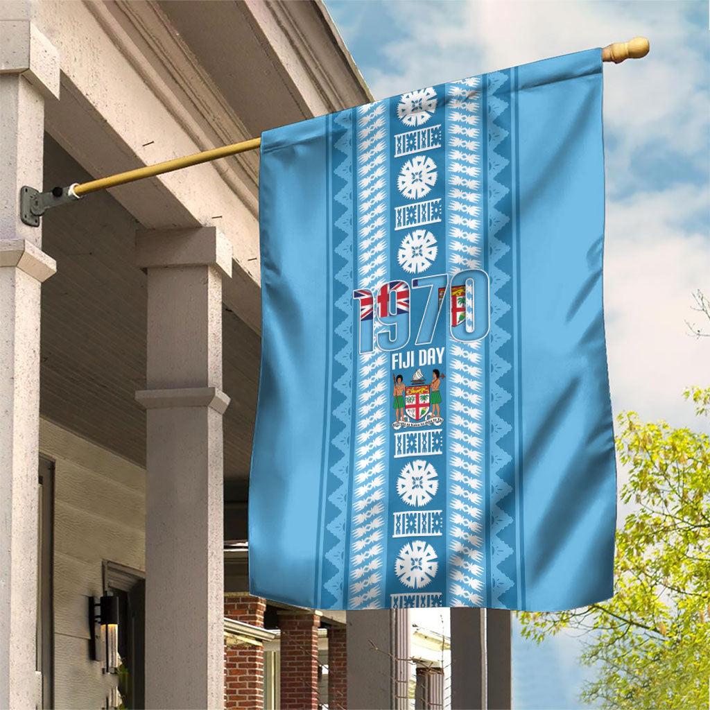 Fiji Day 1970 Garden Flag For Fiji Ever Fiji Tapa Pattern Blue LT14 House Flag Blue - Polynesian Pride