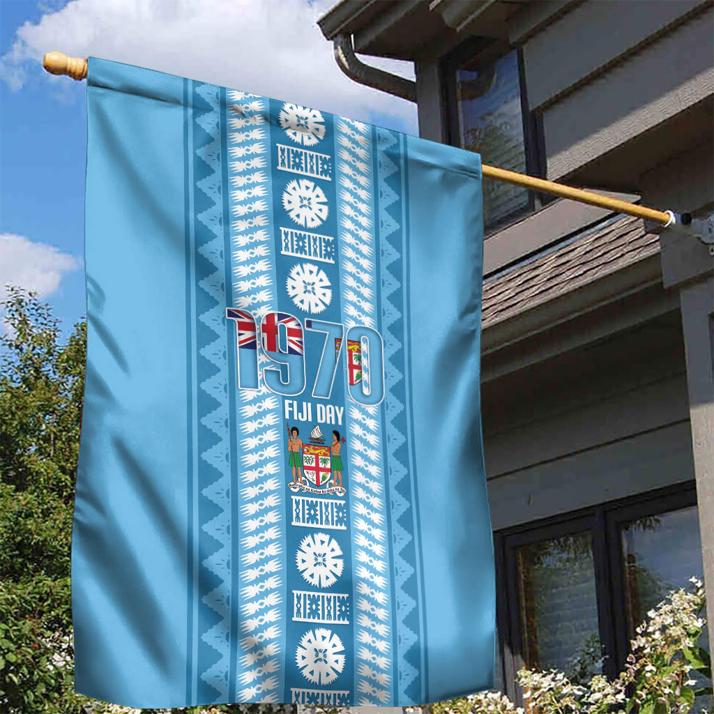 Fiji Day 1970 Garden Flag For Fiji Ever Fiji Tapa Pattern Blue LT14 - Polynesian Pride