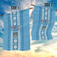 Fiji Day 1970 Garden Flag For Fiji Ever Fiji Tapa Pattern Blue LT14 - Polynesian Pride