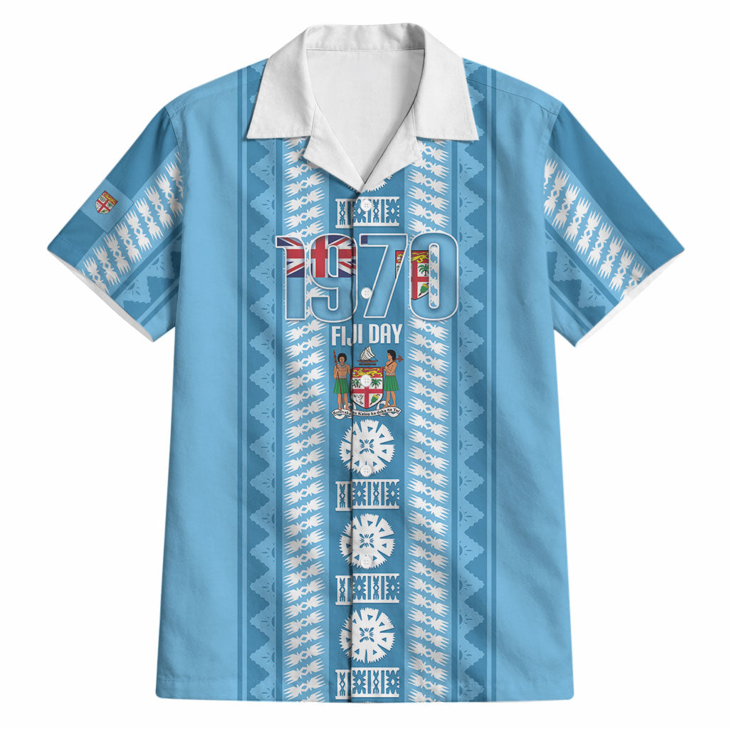 Fiji Day 1970 Hawaiian Shirt For Fiji Ever Fiji Tapa Pattern Blue LT14 Blue - Polynesian Pride