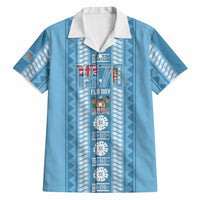 Fiji Day 1970 Hawaiian Shirt For Fiji Ever Fiji Tapa Pattern Blue LT14 Blue - Polynesian Pride