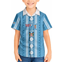 Fiji Day 1970 Hawaiian Shirt For Fiji Ever Fiji Tapa Pattern Blue LT14 - Polynesian Pride