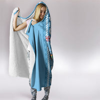 Fiji Day 1970 Hooded Blanket For Fiji Ever Fiji Tapa Pattern Blue LT14 - Polynesian Pride