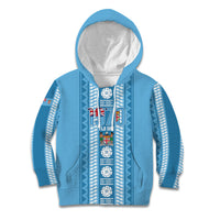 Fiji Day 1970 Kid Hoodie For Fiji Ever Fiji Tapa Pattern Blue LT14 Hoodie Blue - Polynesian Pride