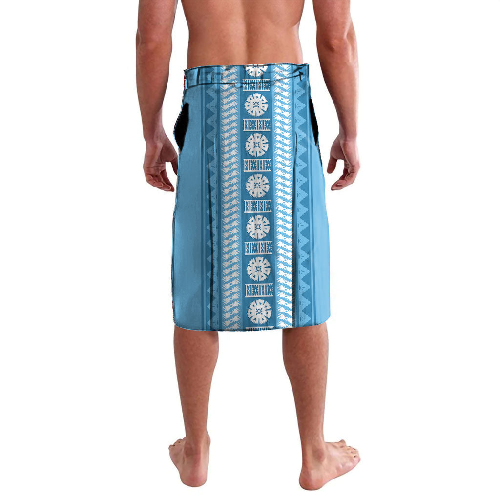Fiji Day 1970 Lavalava For Fiji Ever Fiji Tapa Pattern Blue LT14 - Polynesian Pride