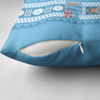 Fiji Day 1970 Pillow Cover For Fiji Ever Fiji Tapa Pattern Blue LT14 - Polynesian Pride