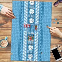 Fiji Day 1970 Puzzle For Fiji Ever Fiji Tapa Pattern Blue LT14 Blue - Polynesian Pride