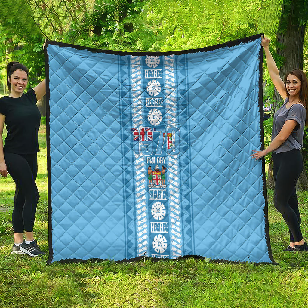 Fiji Day 1970 Quilt For Fiji Ever Fiji Tapa Pattern Blue LT14 - Polynesian Pride