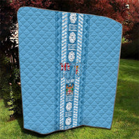 Fiji Day 1970 Quilt For Fiji Ever Fiji Tapa Pattern Blue LT14 - Polynesian Pride