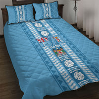 Fiji Day 1970 Quilt Bed Set For Fiji Ever Fiji Tapa Pattern Blue LT14 Blue - Polynesian Pride