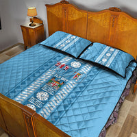 Fiji Day 1970 Quilt Bed Set For Fiji Ever Fiji Tapa Pattern Blue LT14 - Polynesian Pride