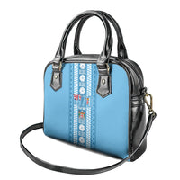 Fiji Day 1970 Shoulder Handbag For Fiji Ever Fiji Tapa Pattern Blue LT14 - Polynesian Pride